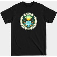 T-shirt pour hommes avec insigne de la rivière nationale pittoresque d'Ozark