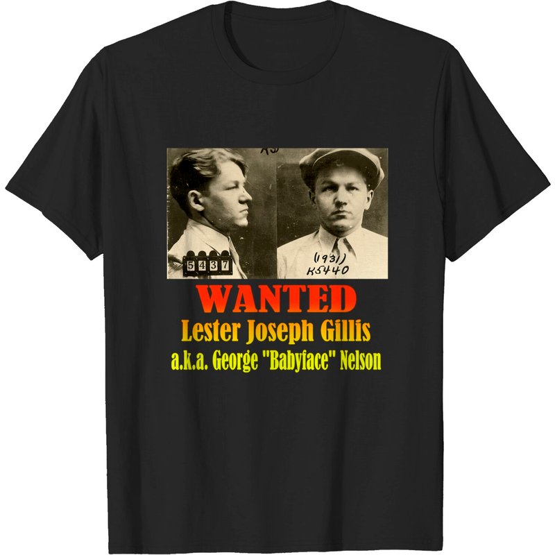 Wanted: Babyface Nelson Gangsters Men's T-Shirt — Mens T Shirts