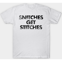 Snitches Get Stitches Men's T-Shirt in Black