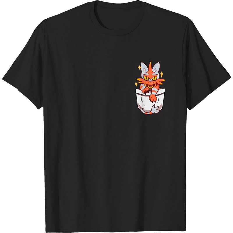 Pocket Shiny Flame Cat - Shiny Torra Cat T-Shirt for Men — Mens T Shirts