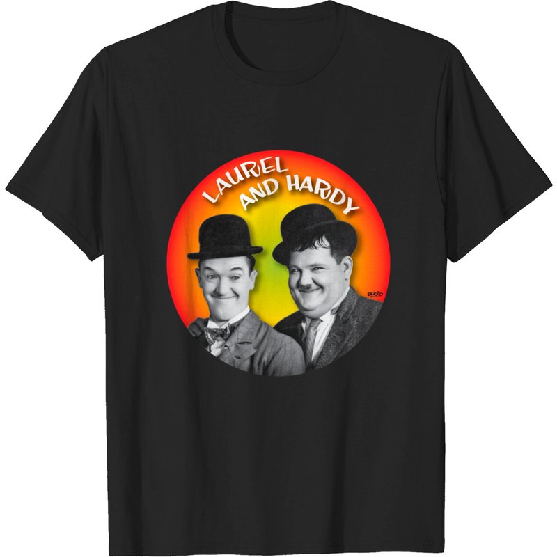 T-shirt noir pour hommes Laurel And Hardy — T-shirts pour hommes