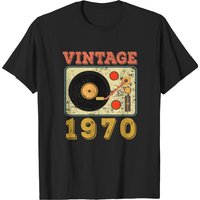 T-shirt Noir Vintage 1970 pour Hommes
