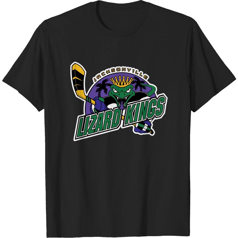 T-shirt Noir pour Hommes Lizard Kings Hockey