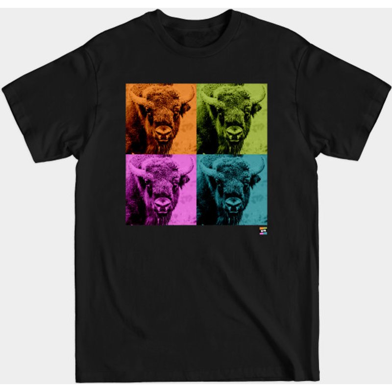 T-shirt noir pour hommes SPM Buffalo (Bison) — T-shirts pour hommes