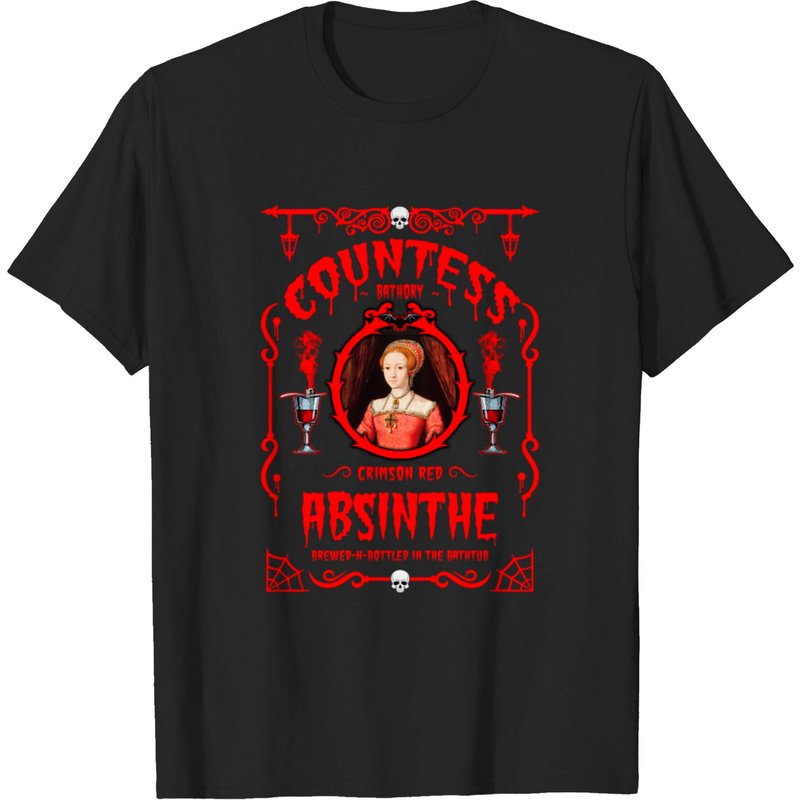 Absinthe Monsters Countess Bathory T-Shirt for Men Black