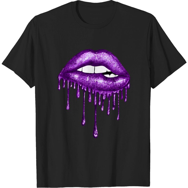T-shirt pour hommes Drip Deep Purple Lips — T-shirts pour hommes