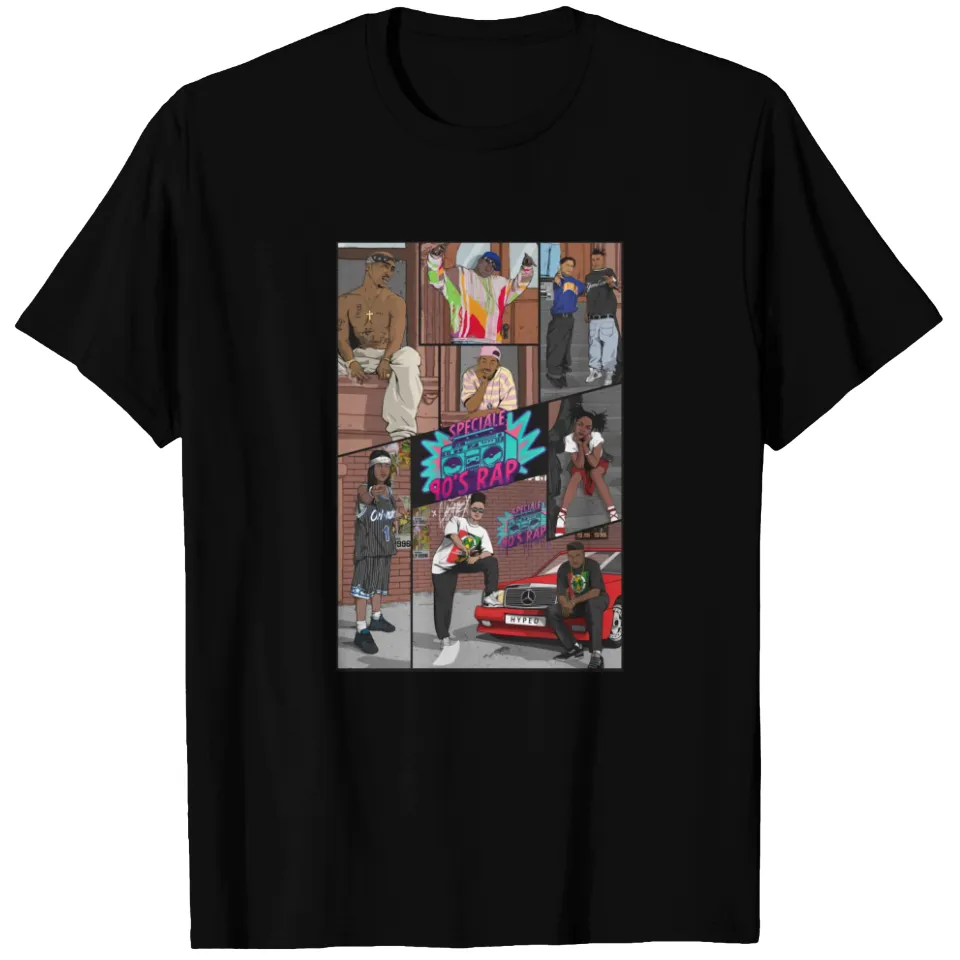 T-shirt pour hommes 90s Rap en noir — T-shirts pour hommes