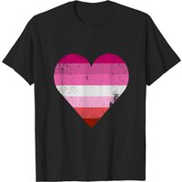 T-shirt pour hommes avec le drapeau du cœur de la fierté lesbienne — T-shirts pour hommes