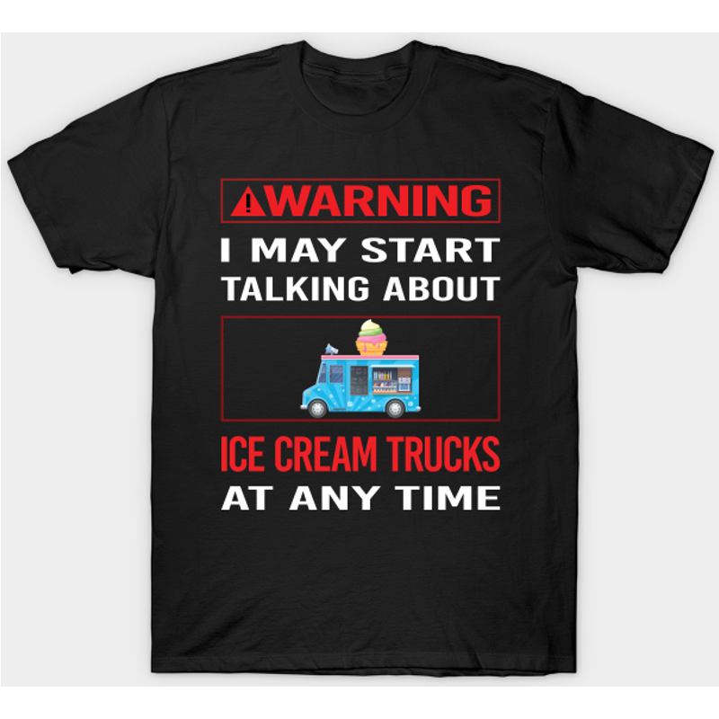 T-shirt pour hommes Red Warning Ice Cream Truck — T-shirts pour hommes