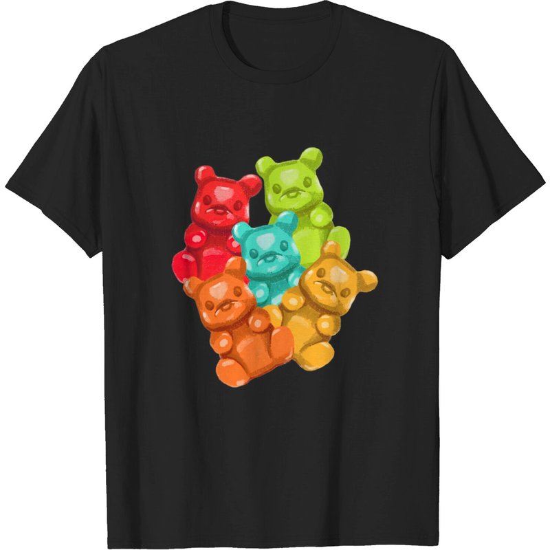 T-shirt Gummy Bears Candy pour hommes en noir — T-shirts pour hommes