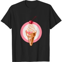 T-shirt Illustration de Crème Glacée pour Hommes en Noir