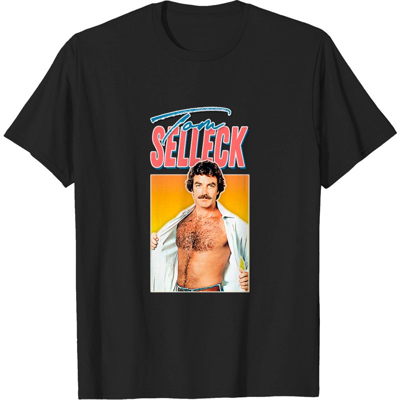 T-shirt pour hommes avec design esthétique des années 80 de Tom Selleck