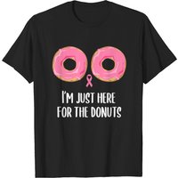 Je suis juste ici pour les beignets - T-shirt de sensibilisation au cancer du sein — T-shirts pour hommes