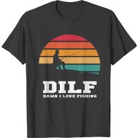 DILF Damn I Love Fishing T-Shirt pour hommes — T-shirts pour hommes