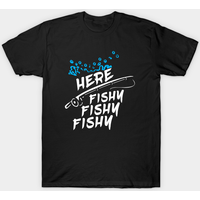 T-shirt Funny Fishing pour hommes en noir — T-shirts pour hommes