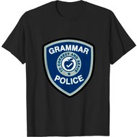 T-shirt Grammar Police pour hommes en noir — T-shirts pour hommes