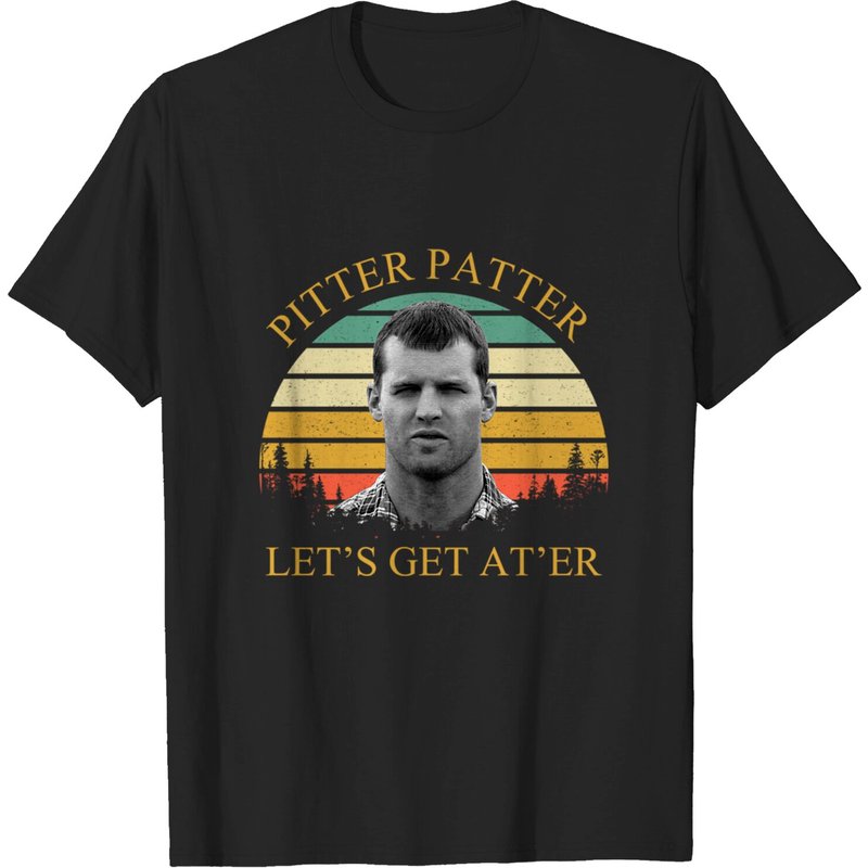 T-shirt pour hommes Pitter Patter Let’s Get At’er en noir — T-shirts pour hommes