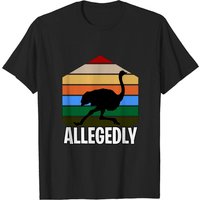 T-shirt pour hommes Allegedly Funny Ostrich en noir — T-shirts pour hommes