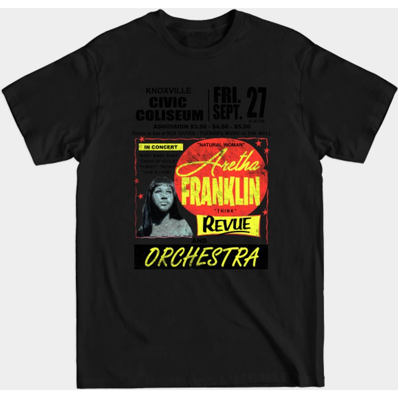 T-shirt pour hommes avec affiche de concert d'Aretha Franklin — T-shirts pour hommes