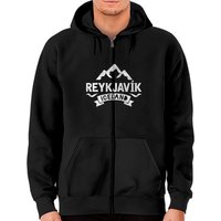 Hoodie zippé Vintage Reykjavik Islande pour unisexe — Sweats à capuche pour hommes