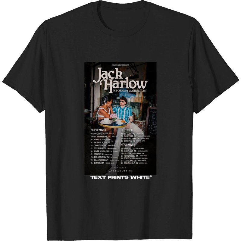 T-shirt Jack Harlow Crme De La Crme Casual Tour pour hommes