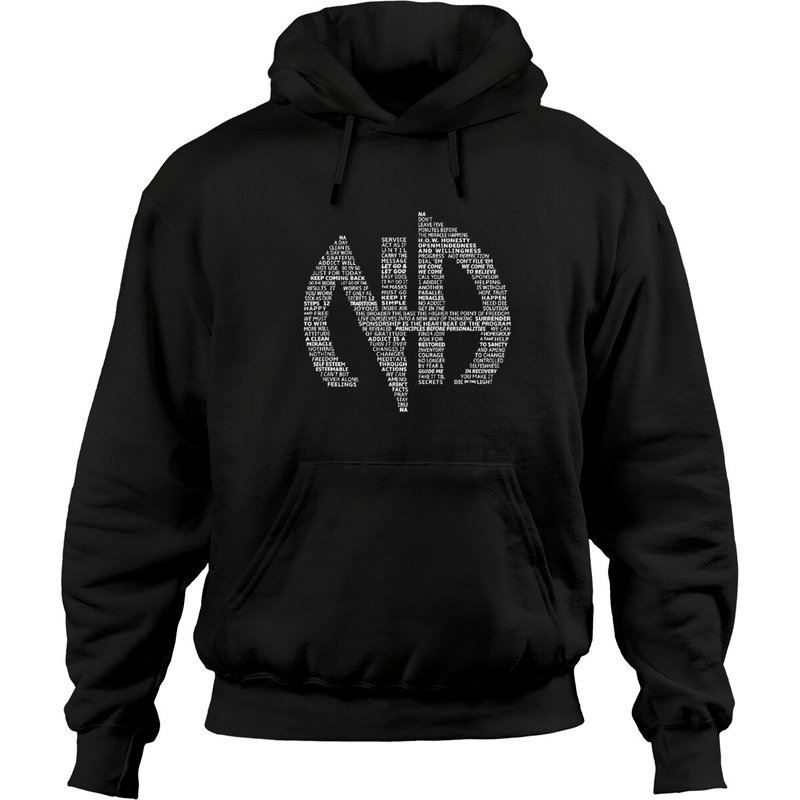 Hoodie avec logo et slogans des Narcotiques Anonymes NA AA — Sweats à capuche pour hommes