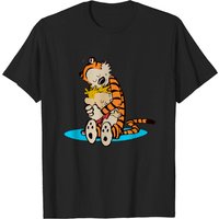 T-shirt pour hommes Calvin et Hobbes en noir — T-shirts pour hommes