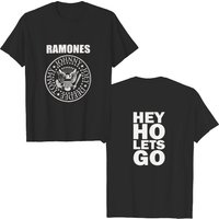 Ramones Tee: Hey Ho for Men - Black Double Sided T-Shirt — Mens T Shirts