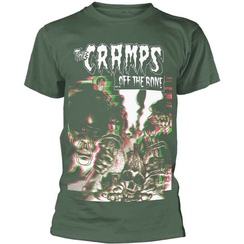 The Cramps Unisex T-shirt Off The Bone in Green — Mens T Shirts
