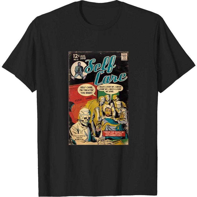 Self Care Hip Hop Comics T Shirt for Men — Mens T Shirts
