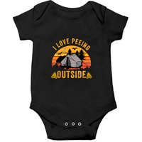 Mon Petit Pipi à L'Extérieur - Grenouillère Vintage de Camping — Bodys bébé