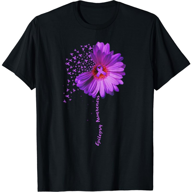 T-shirt de sensibilisation à l'épilepsie avec ruban tournesol pour hommes — T-shirts pour hommes