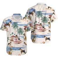 Boxer Dog Beach Summer Hawaiian Shirt for Unisex