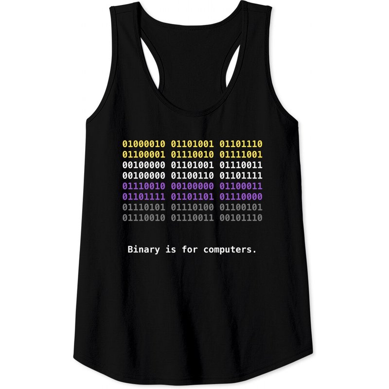 Binary is for Computers Nonbinary Pride Flag Men's Tank Top — Mens T Shirts