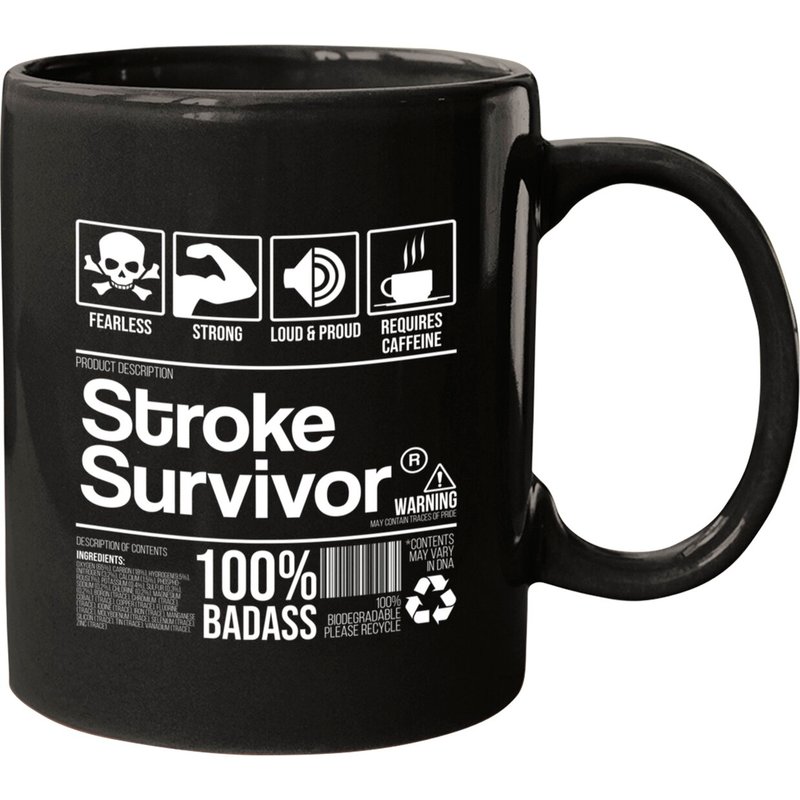 Stroke Survivor Nutrition Facts Ceramic Mug — Mugs & Tumblers