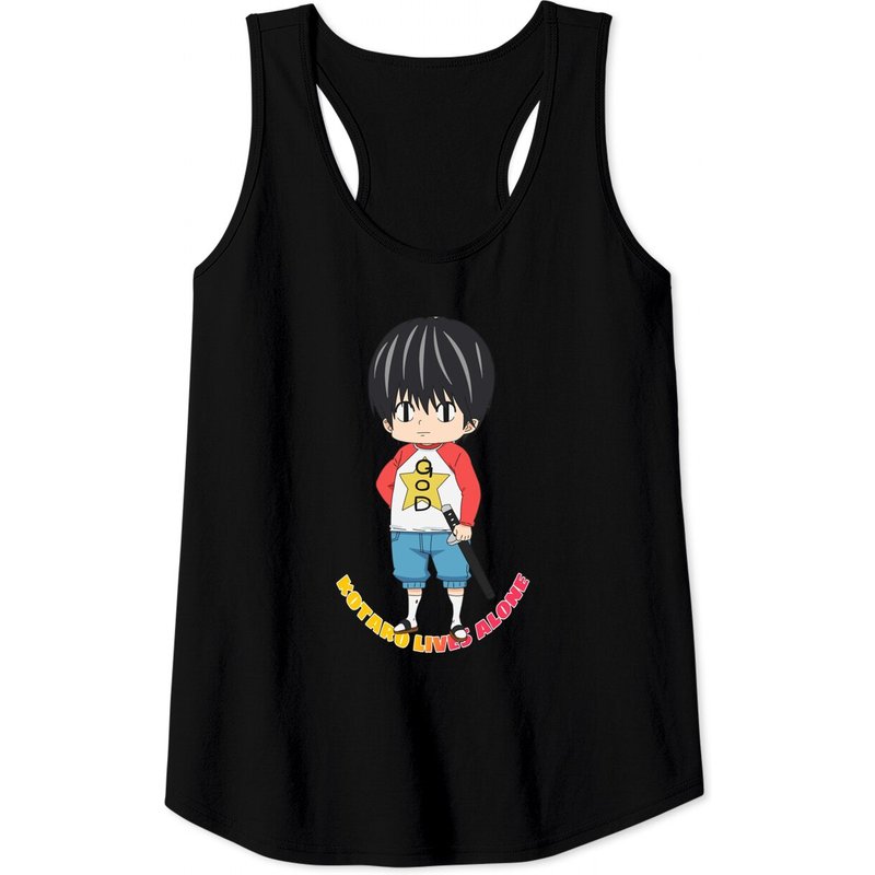 Débardeurs Kotaro Lives Alone pour hommes en noir — T-shirts pour hommes