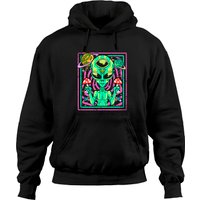 Hoodies Alien Trippy Space pour Unisexe Noir — Sweats à capuche pour hommes
