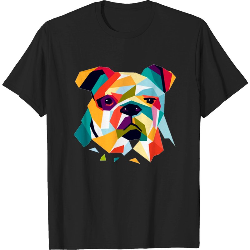 T-shirt noir pour hommes Bulldog — T-shirts pour hommes