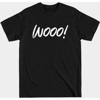 T-shirt Wooo pour hommes avec fond rouge