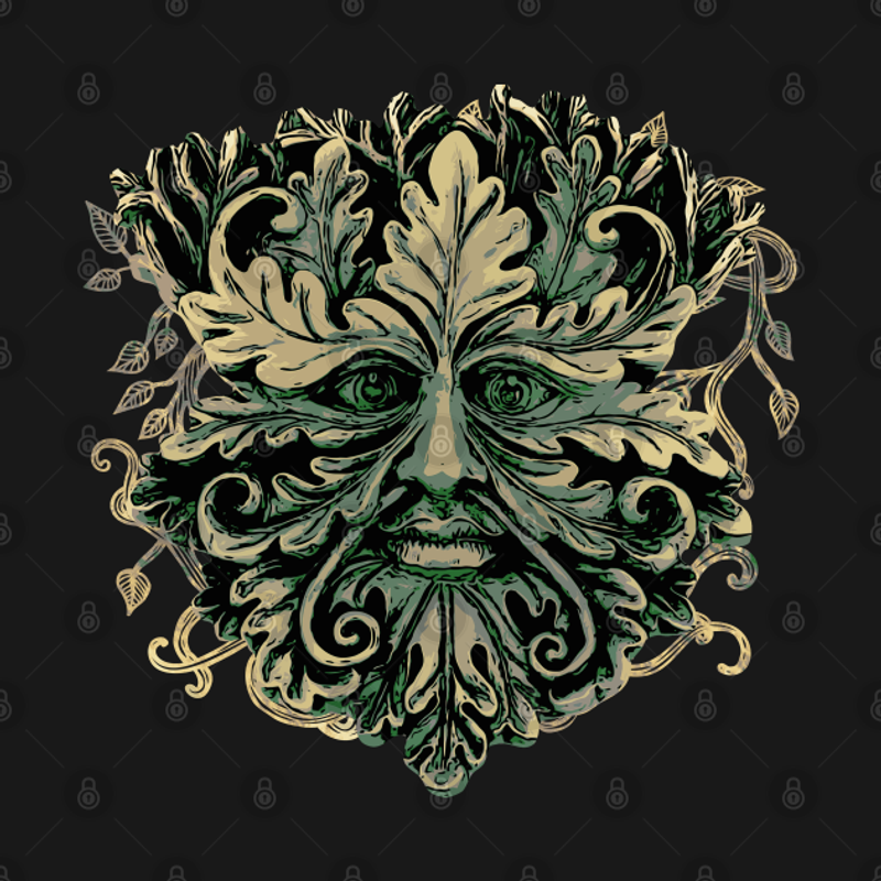 The Green Man Men's T-Shirt in Black
