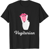 Vagitarian Lesbian T-Shirt for Men in Black