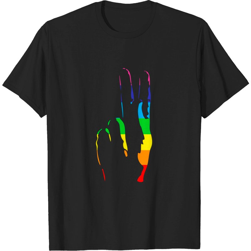 Rainbow Pride Peace Sign Men's T-Shirt