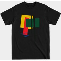 T-shirt géométrique abstrait Malevic #6 pour hommes - Noir — T-shirts pour hommes