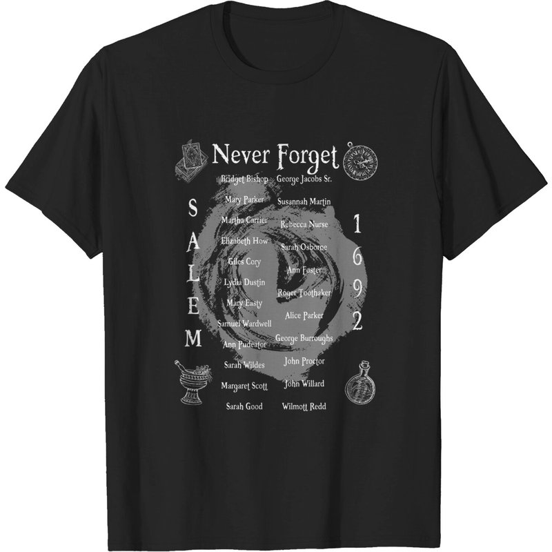 Never Forget The Salem Witches Of 1692 Men's T-Shirt - White — Mens T Shirts