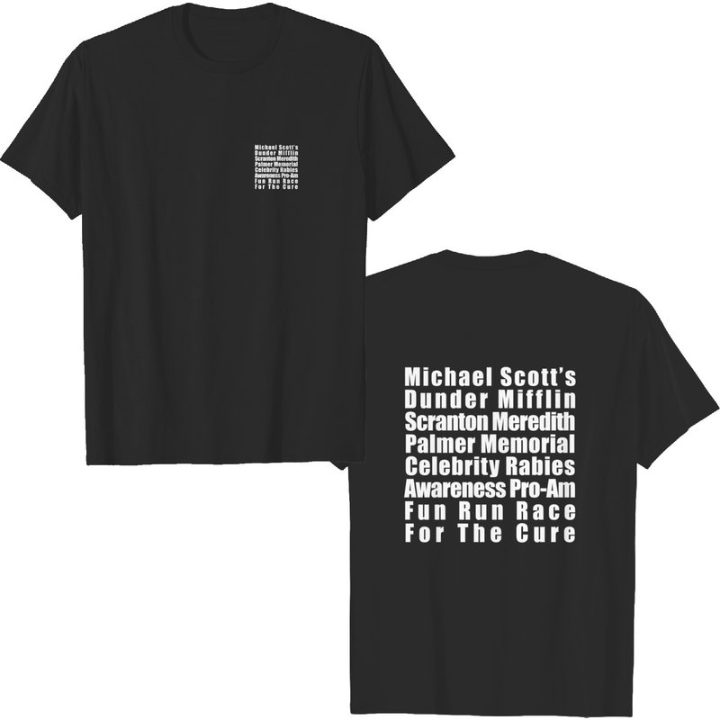 T-shirt Michael Scott's Rabies Fun Run pour hommes - Impression au dos — T-shirts pour hommes