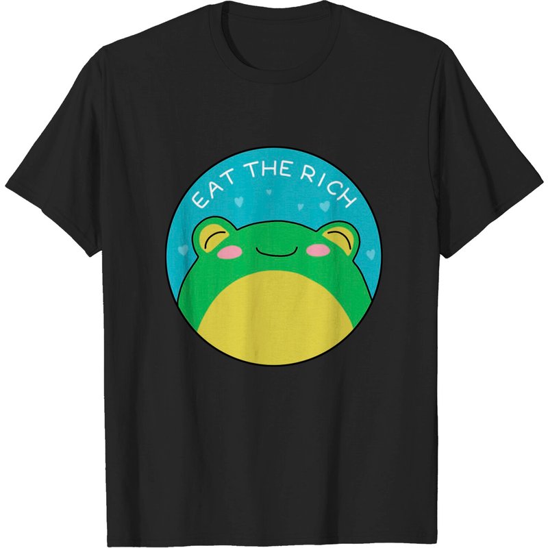 T-shirt Eat The Rich Frog pour hommes en noir — T-shirts pour hommes