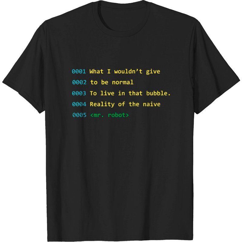 T-shirt Citation Mr. Robot pour hommes - Noir — T-shirts pour hommes