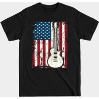 T-shirt de guitare avec drapeau américain pour hommes — T-shirts pour hommes