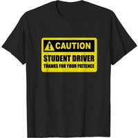 T-shirt Jaune Conducteur Étudiant Merci de Patience Avertissement