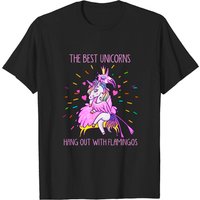 Unicorns Hang Out With Flamingos - Flamingo - T-shirt — Mens T Shirts